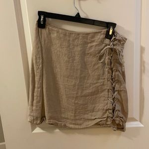 Cute khaki skirt with lace up detail